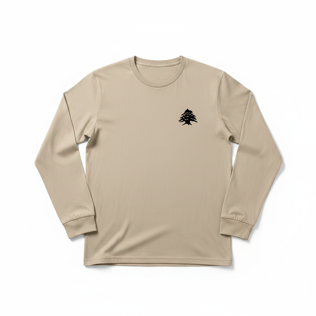 Beige Long Sleeve - Cedar Right Chest