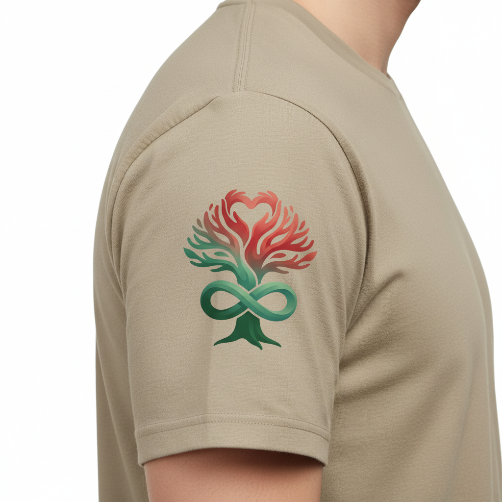 Beige Tee Sleeve - Heart Tree