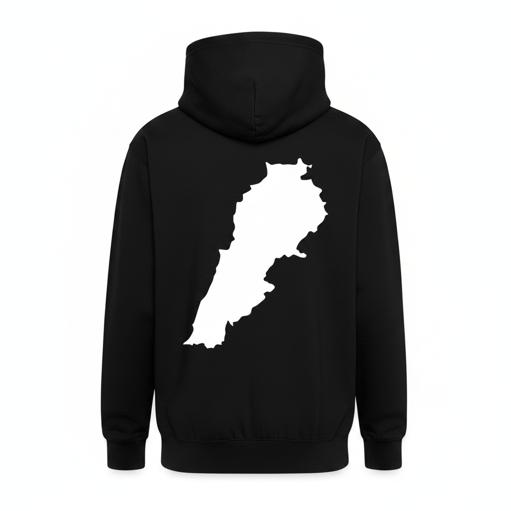 Black Hoodie Back - Lebanon White Fill
