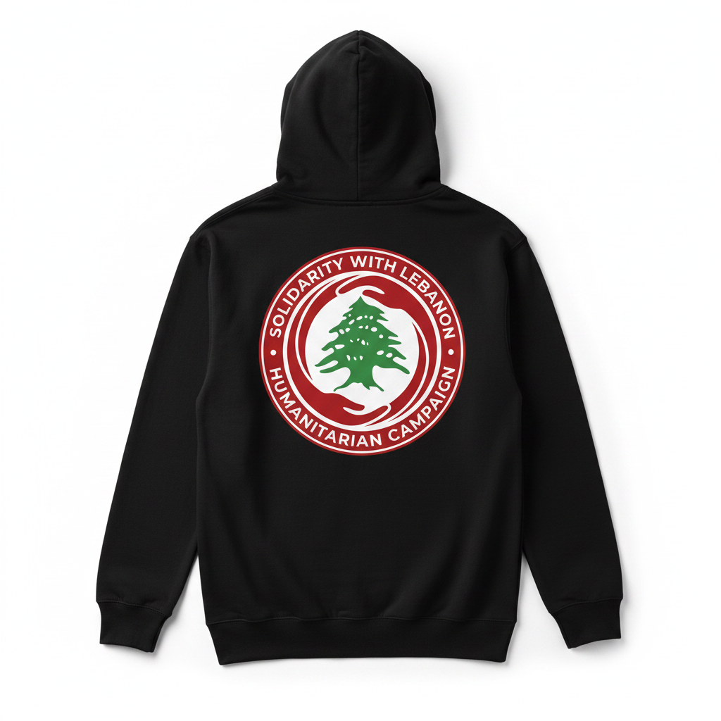Black Hoodie Back - Solidarity with Lebanon