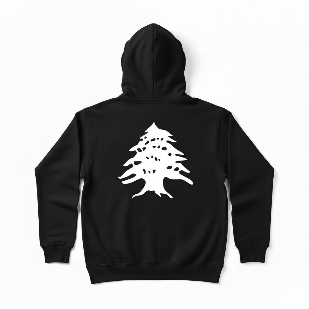 Black Hoodie - Solid White Cedar Back