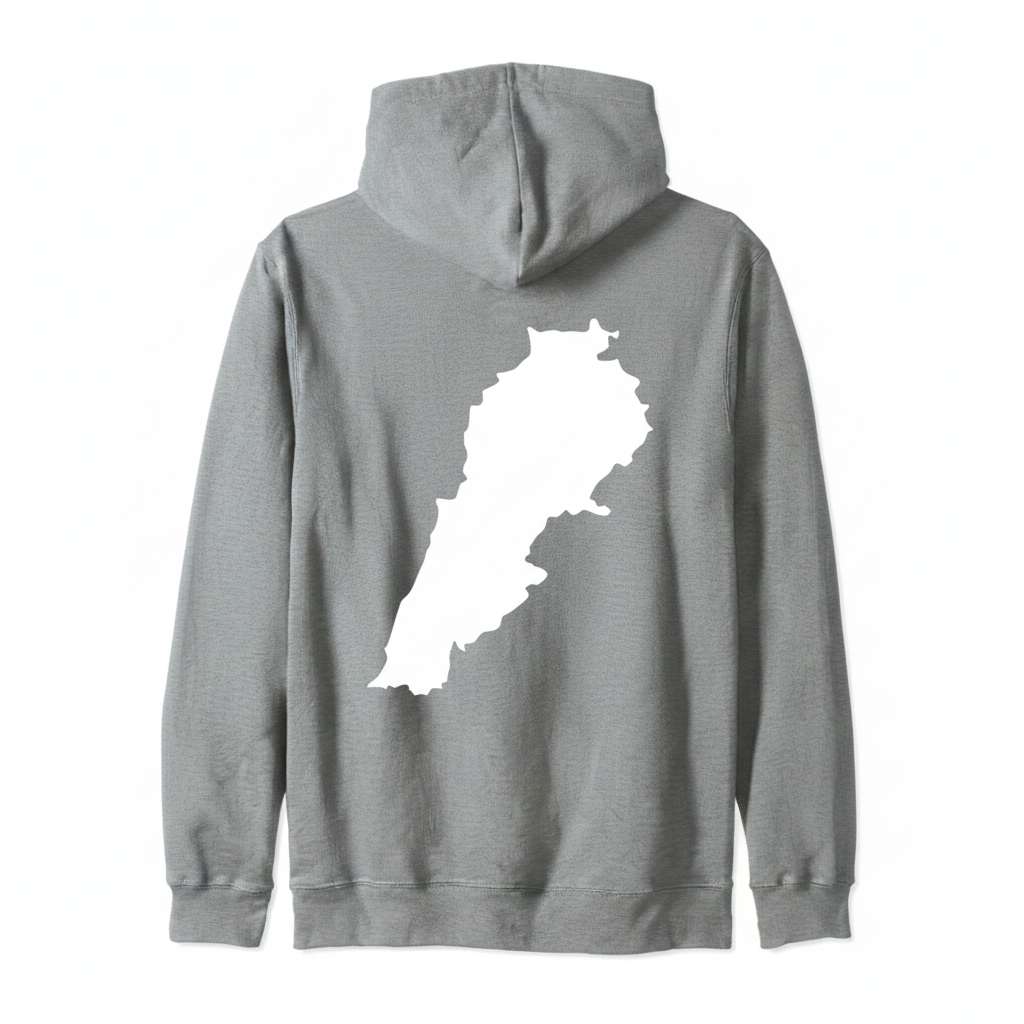 Gray Hoodie Back - Lebanon White Fill