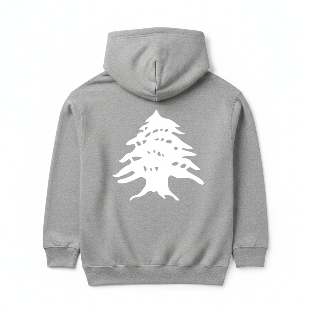 Gray Hoodie Back - White Cedar