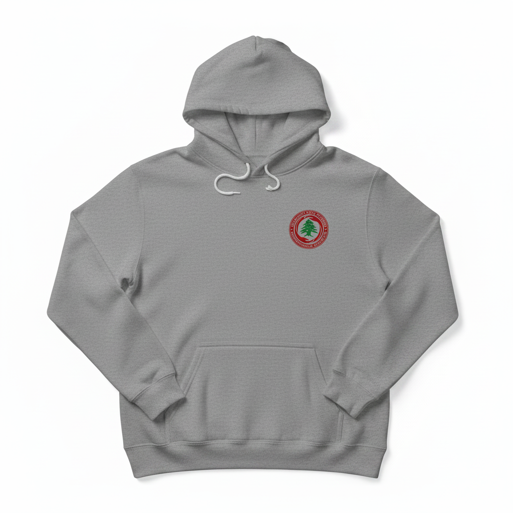 Gray Hoodie Front Chest - Cedar Seal