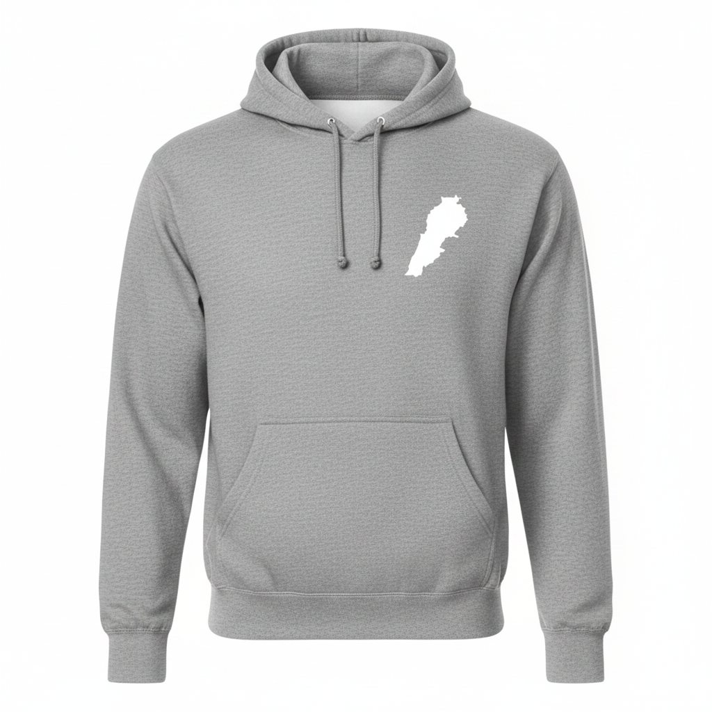 Gray Hoodie Front - Lebanon White Fill