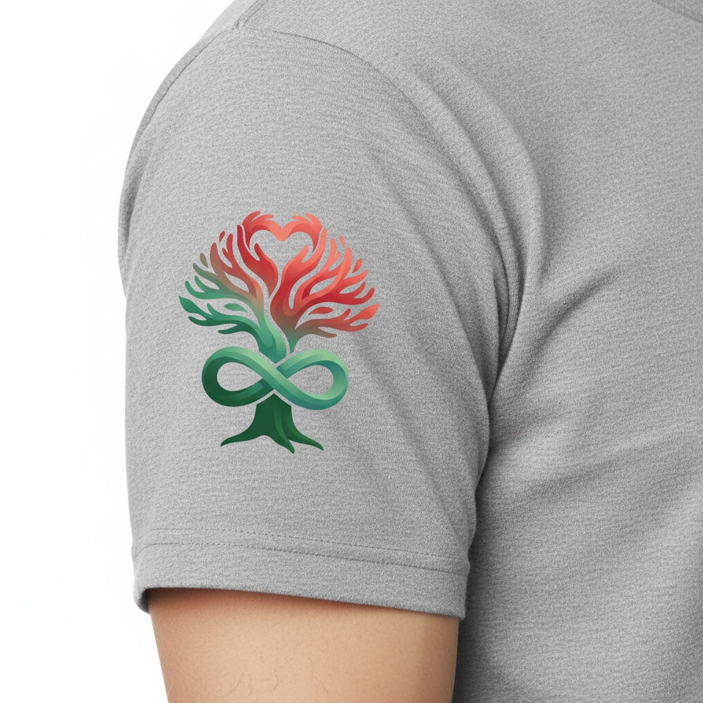 Gray Tee Sleeve - Heart Tree