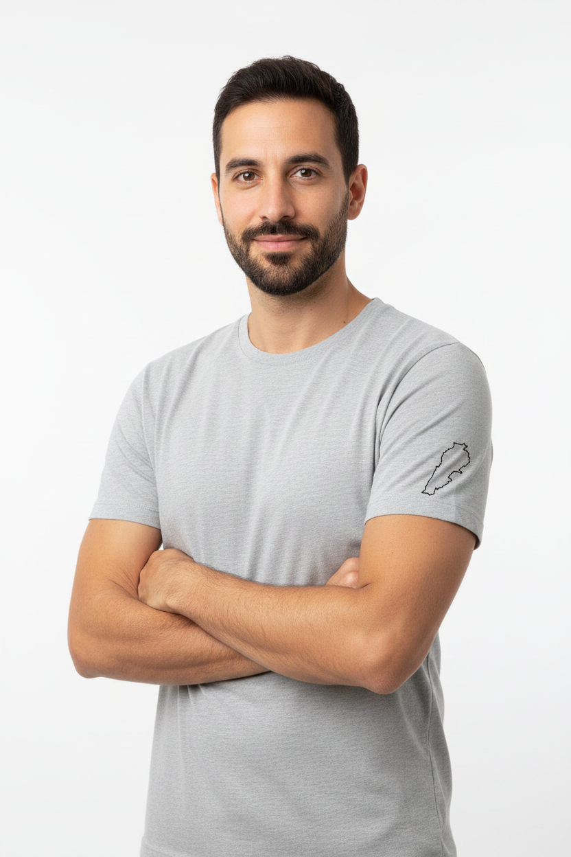Lebanon Outline Tee – Vintage Gray lifestyle