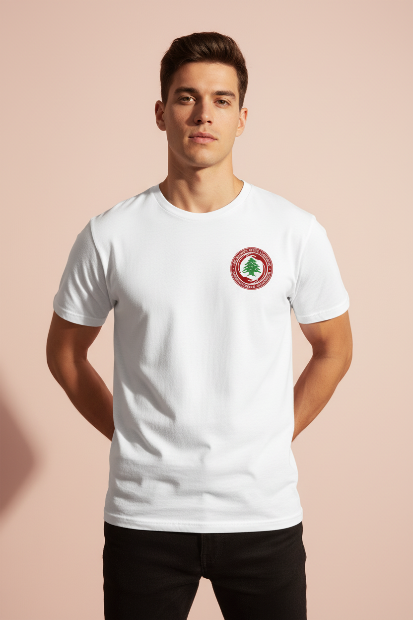 Humanitarian Campaign Tee in White lifestyle shot