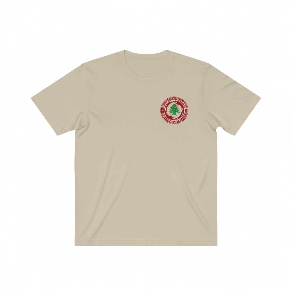 Humanitarian Campaign Tee in Light Sand flat lay
