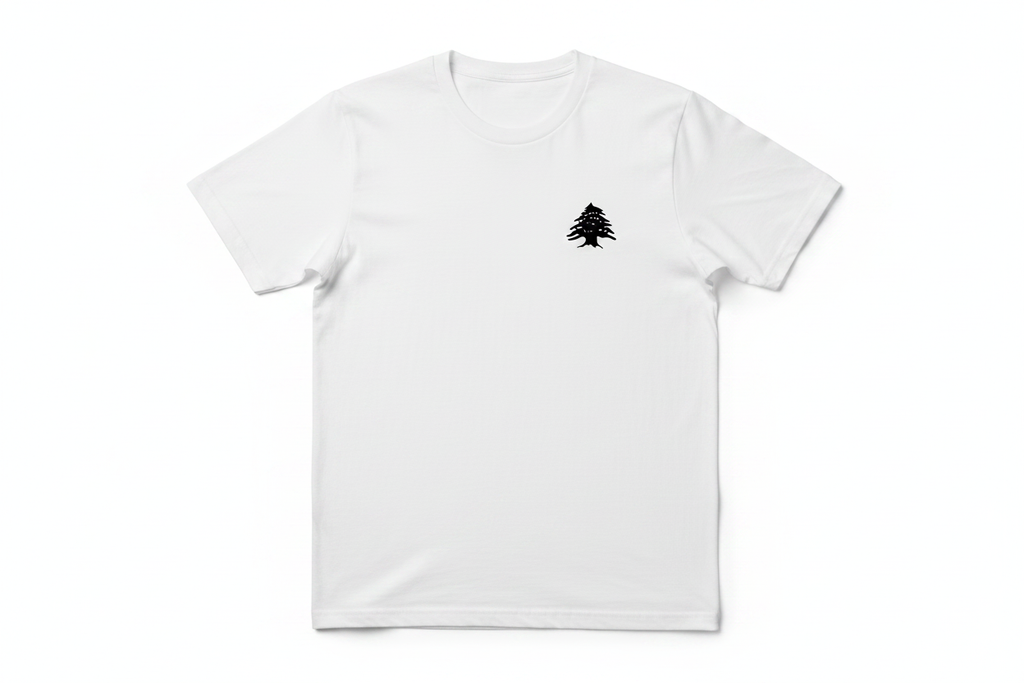 White Cedar of Lebanon tee flat lay
