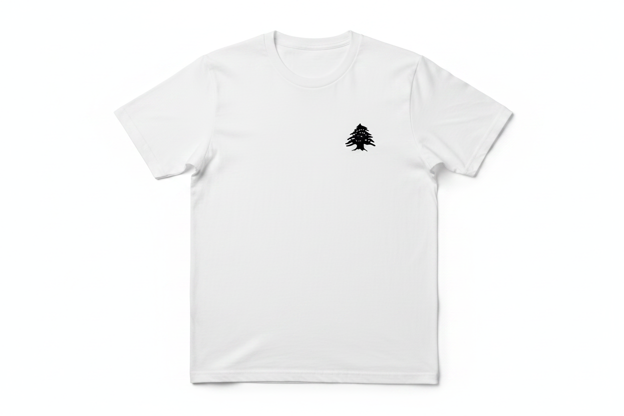 White Cedar of Lebanon tee flat lay