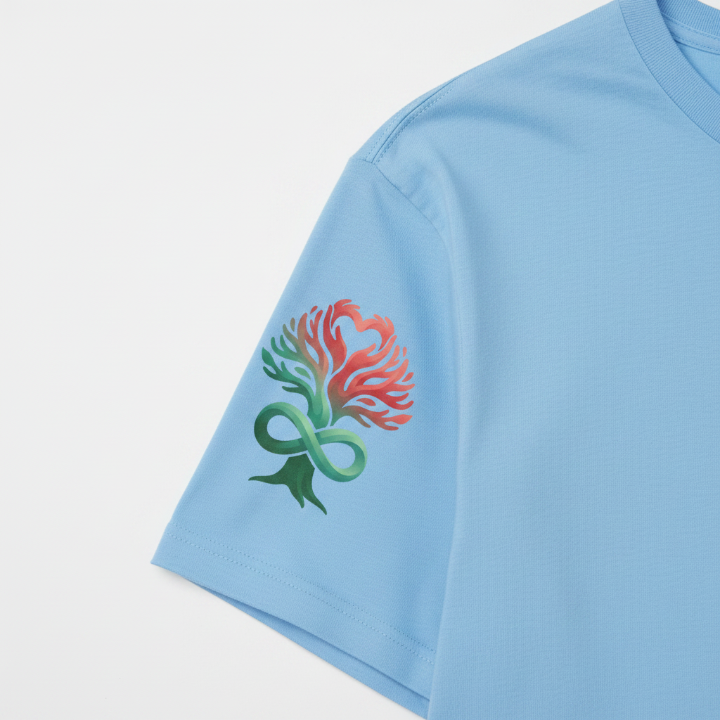 Light Blue Tee Sleeve - Heart Tree