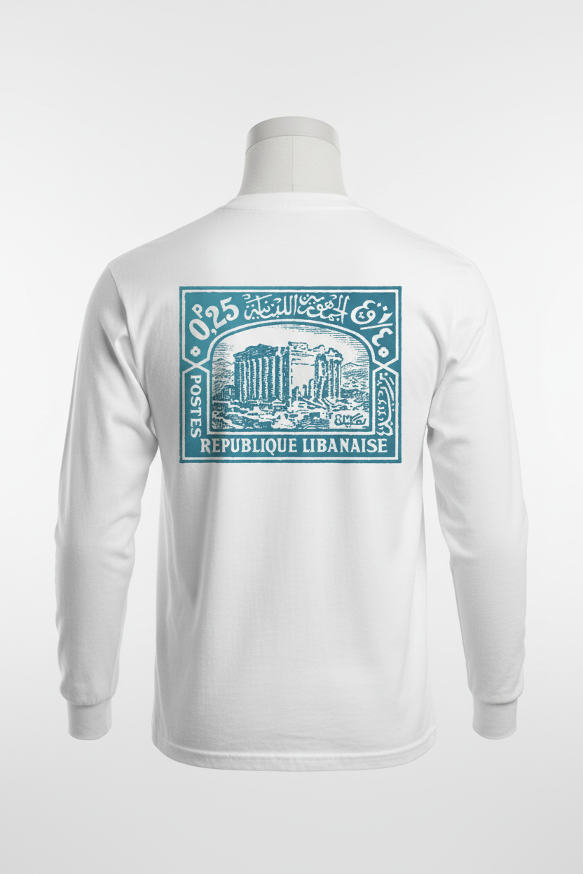 Long Sleeve Back - Baalbek Stamp Clean Sleeves