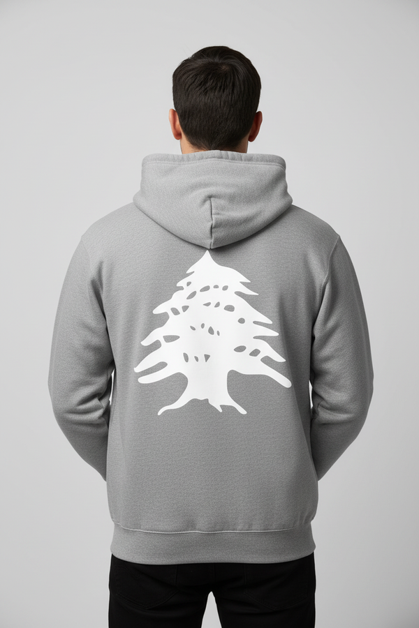 Male Model - Gray Cedar Hoodie Back