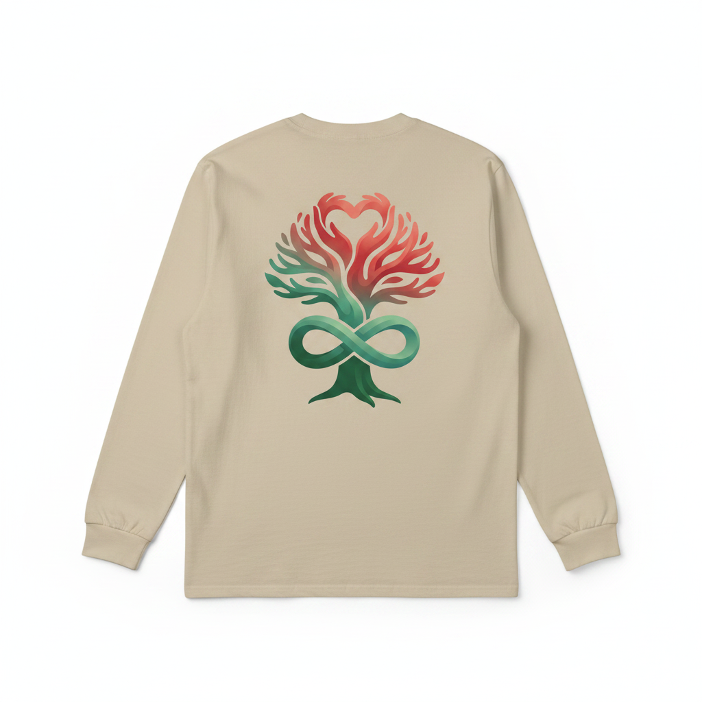 Sand Long Sleeve Back - Heart Tree