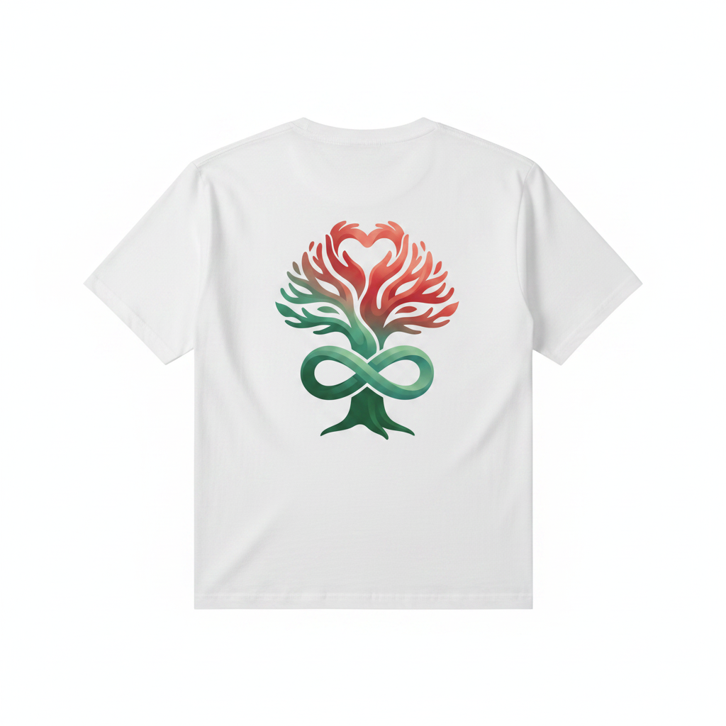 White Tee Back - Heart Tree